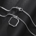 Square Necklace in Silver