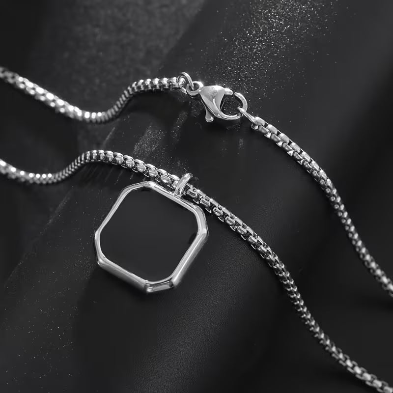 Square Necklace in Silver