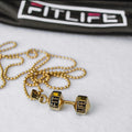 Gold Dumbbell Necklace