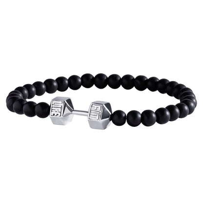Silver Dumbbell Bracelet