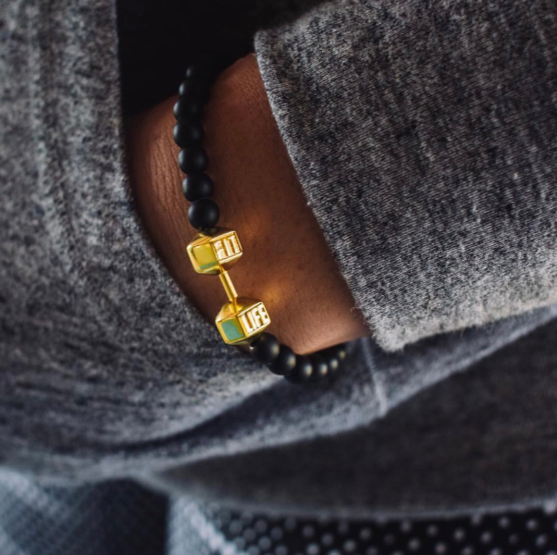 Gold Dumbbell Bracelet