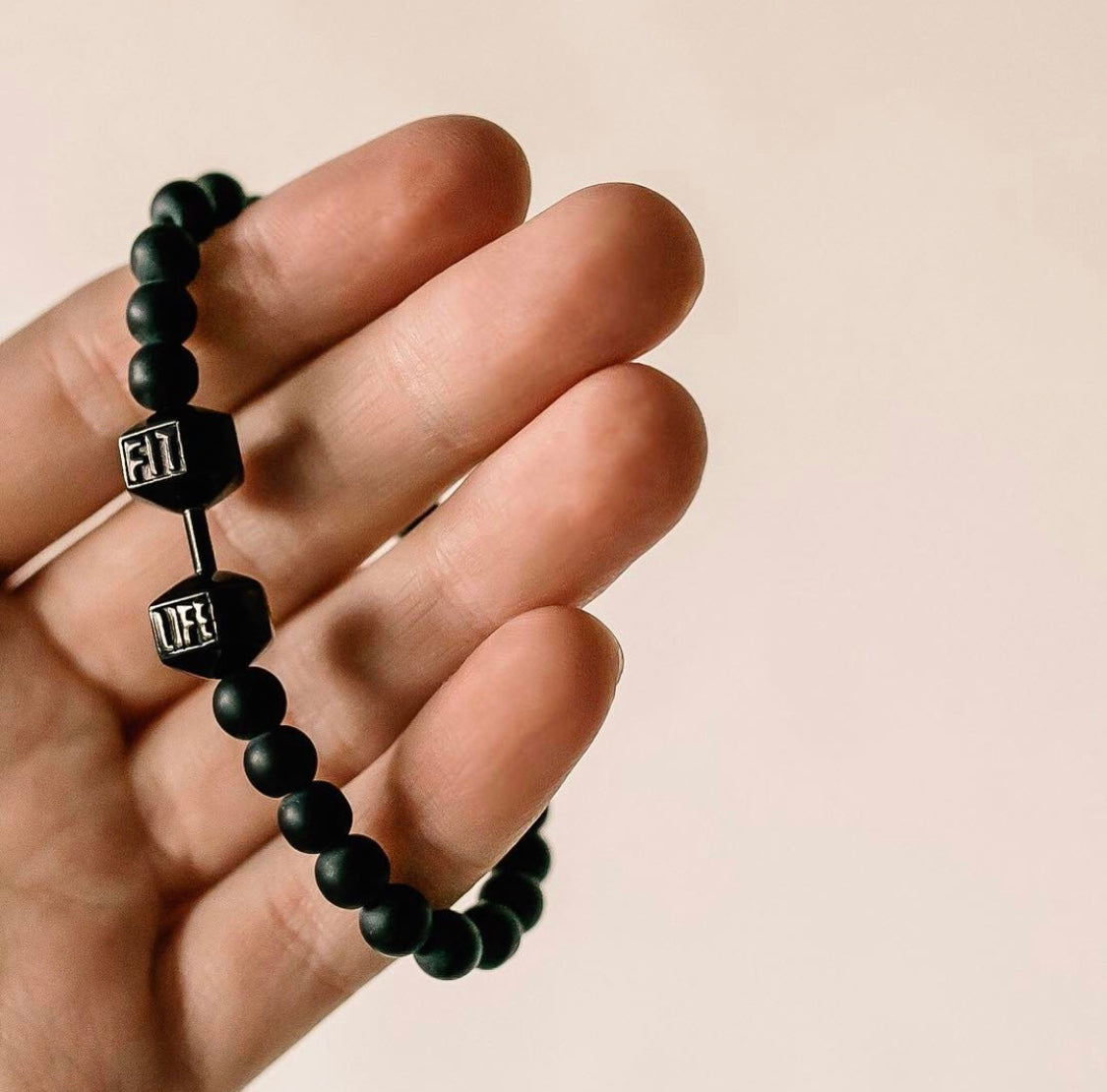 Black Dumbbell Bracelet