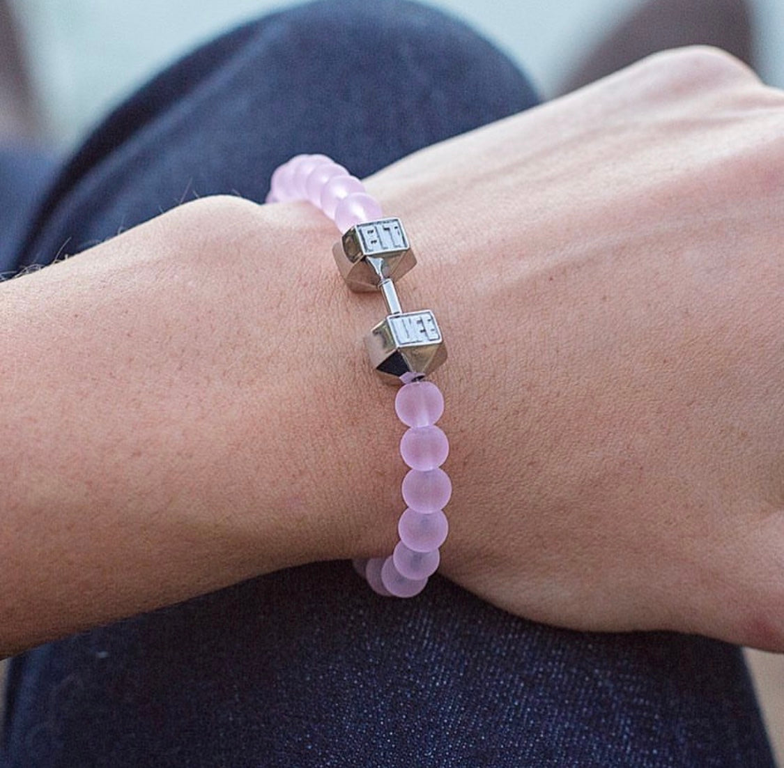 Pink Dumbbell Bracelet