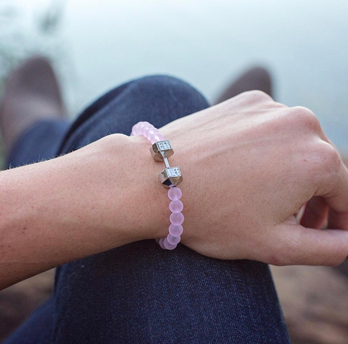 Pink Dumbbell Bracelet