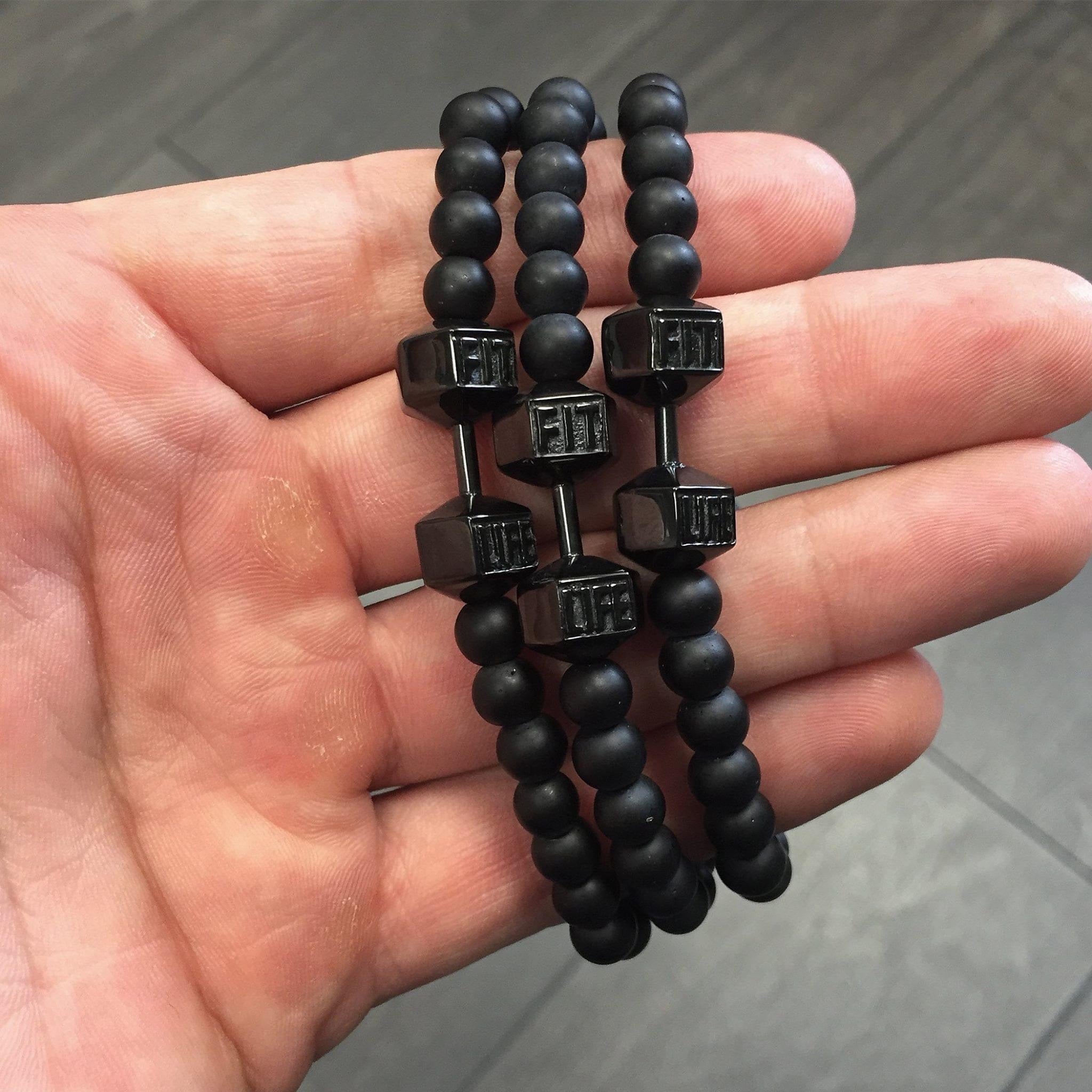 Black Dumbbell Bracelet