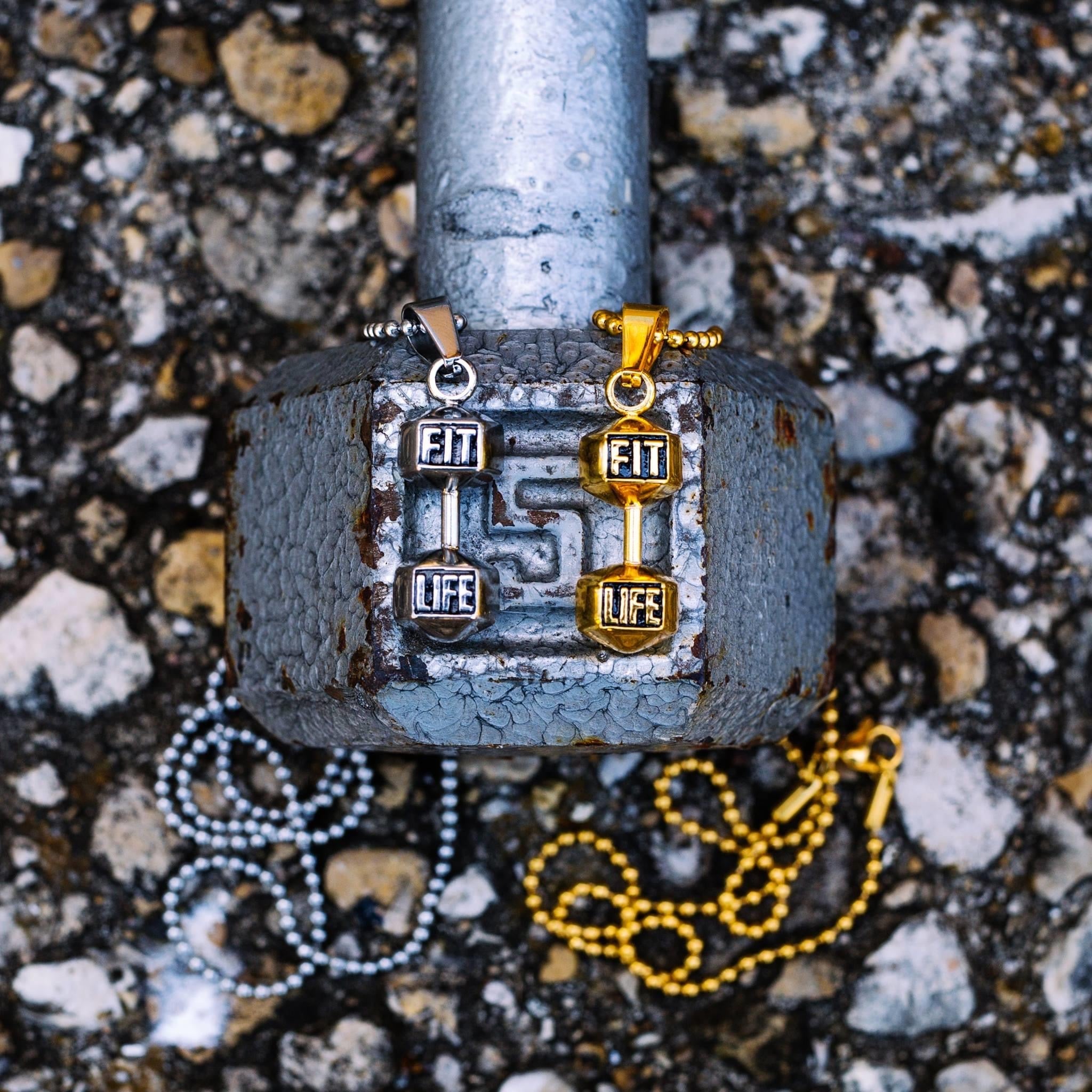 2 Dumbbell Necklaces Pack