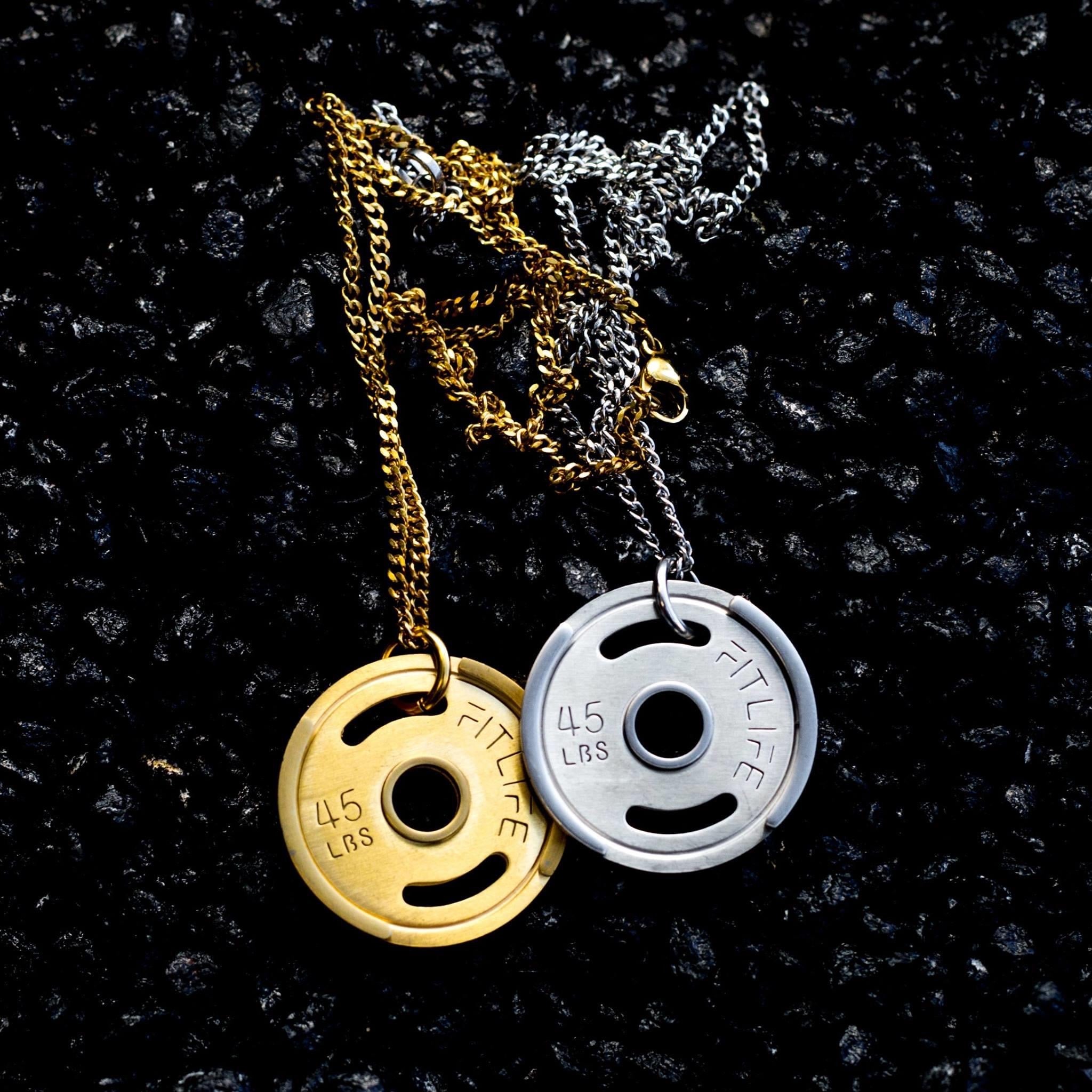 Gold Weight Plate Necklace