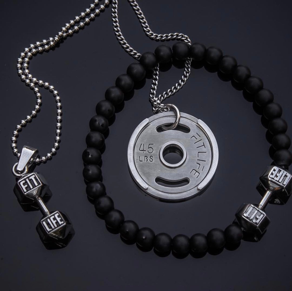 Silver Weight Plate Necklace