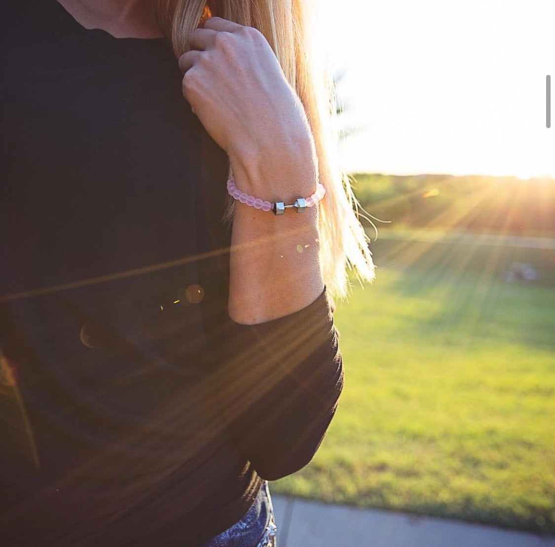 Pink Dumbbell Bracelet