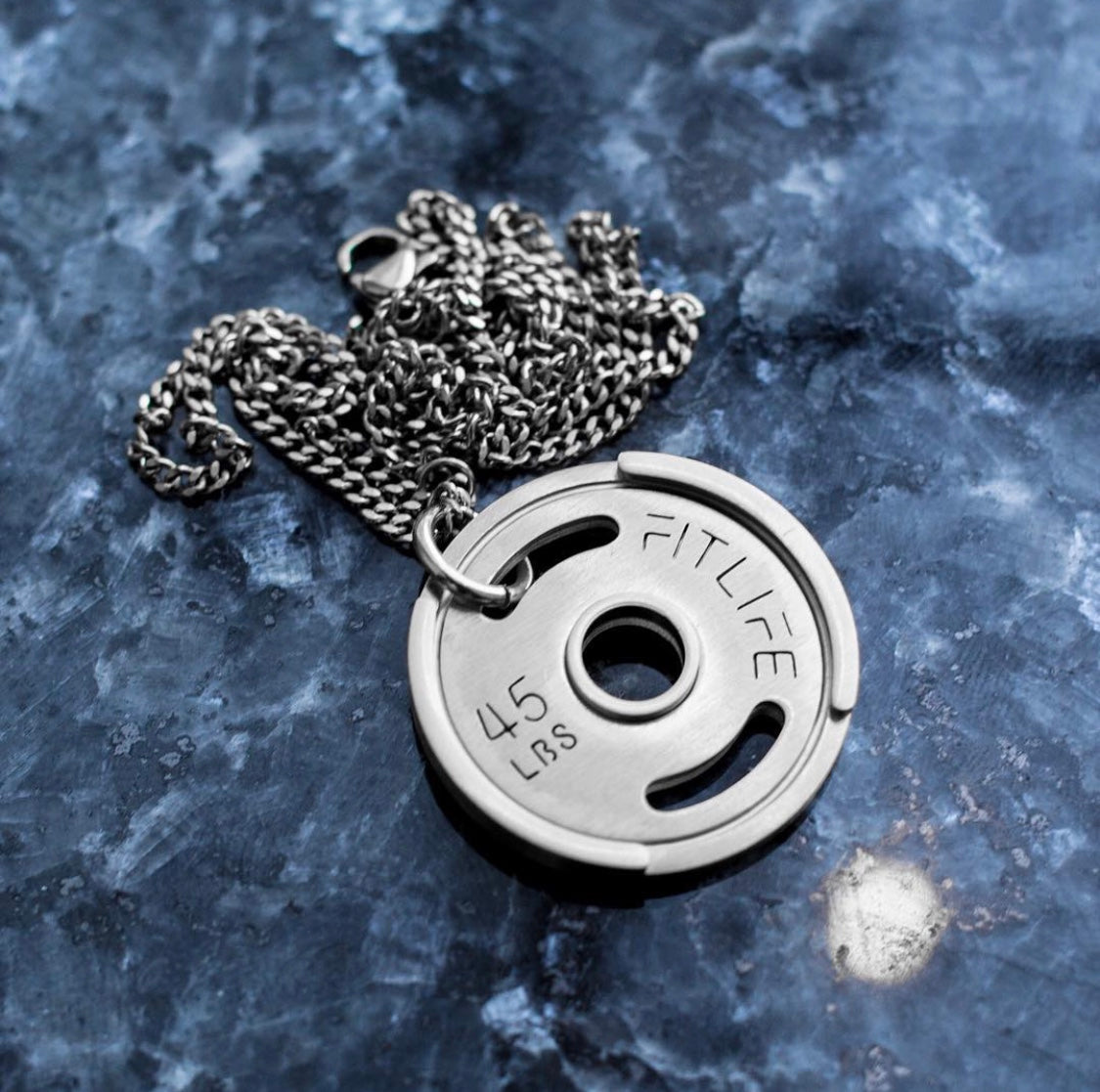 Silver Weight Plate Necklace