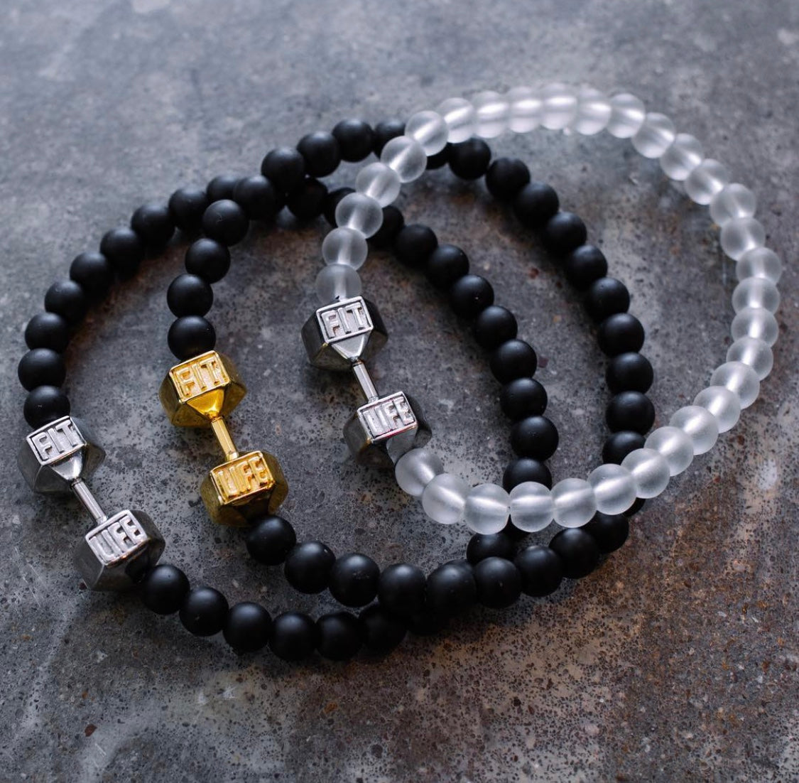 Silver Dumbbell Bracelet