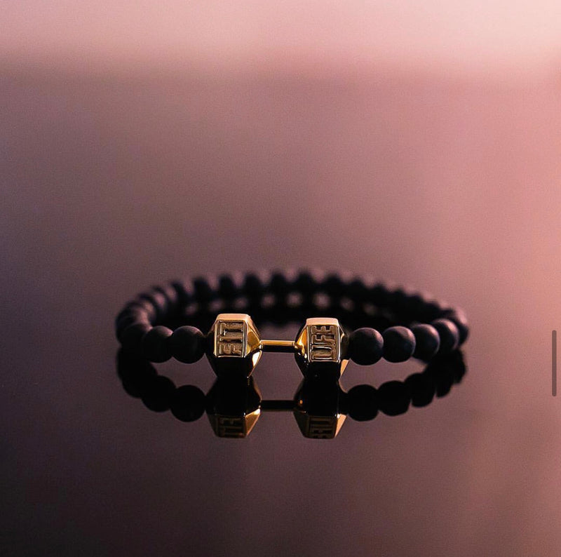 Gold Dumbbell Bracelet