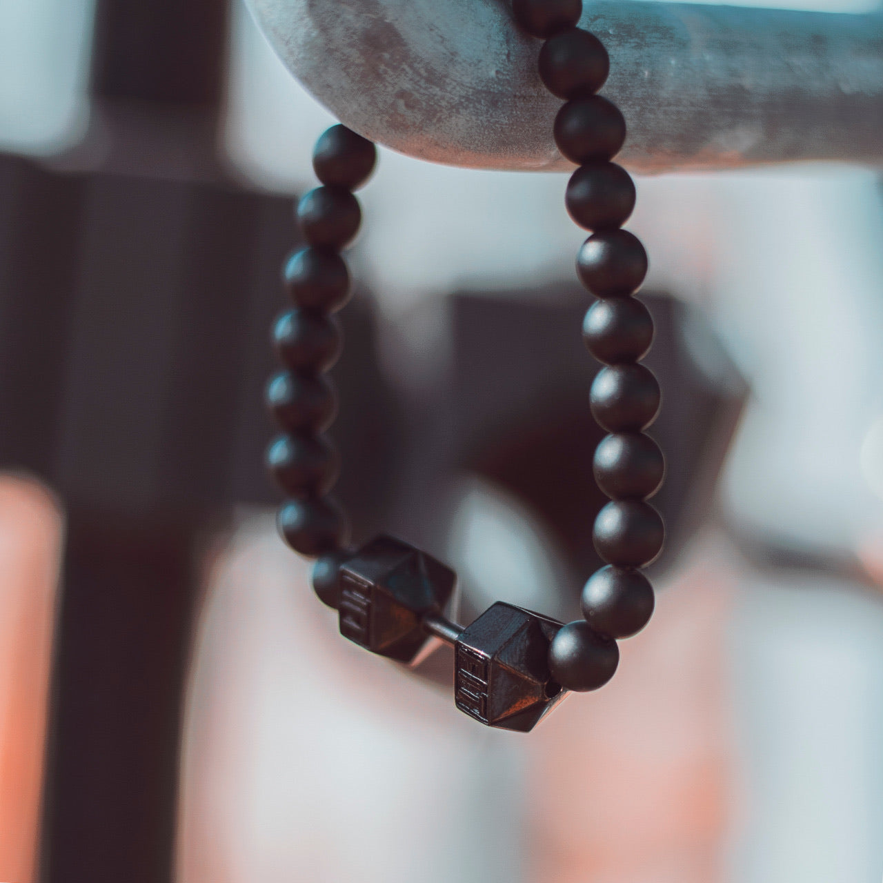 Black Dumbbell Bracelet