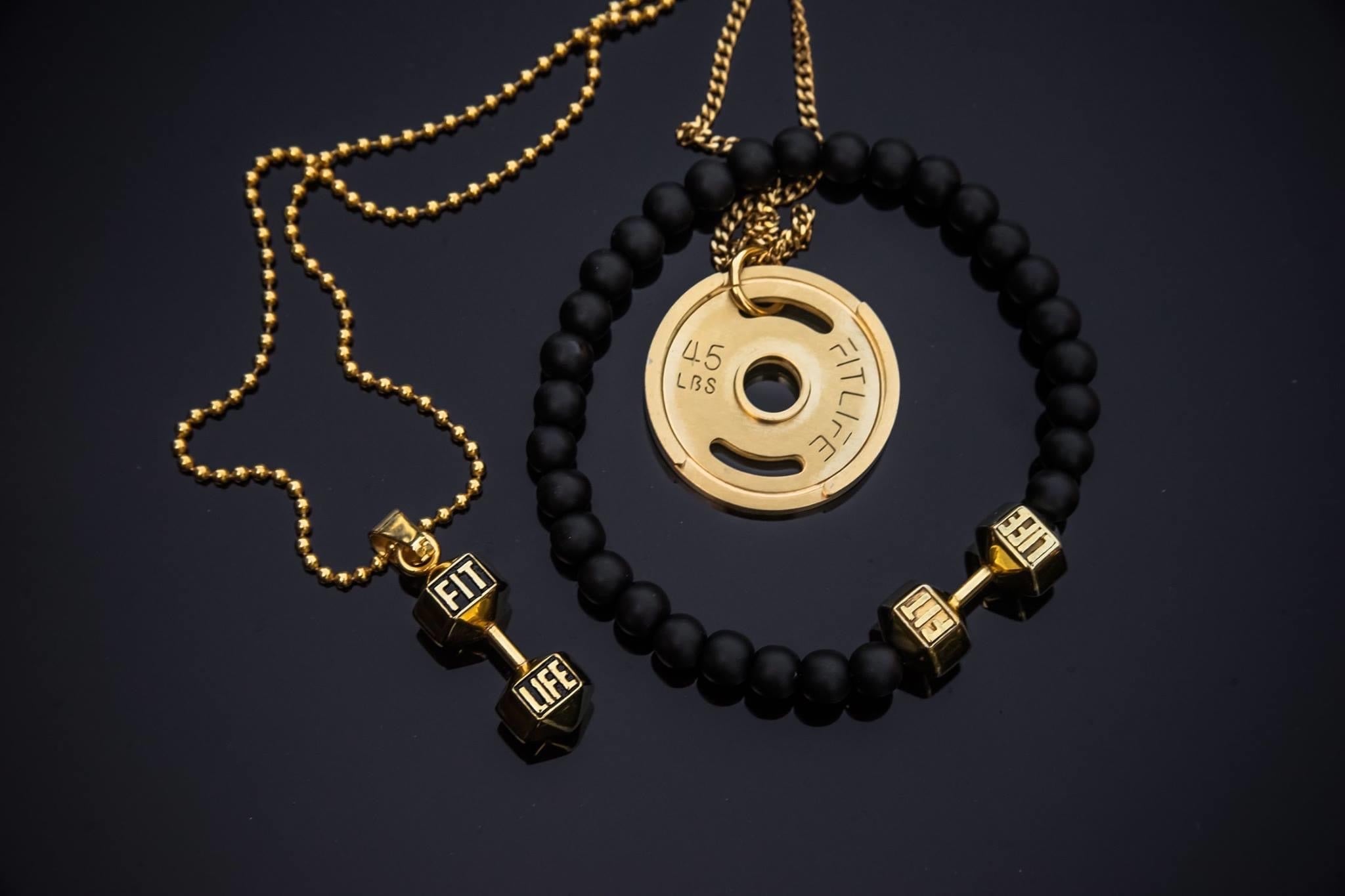 Gold Dumbbell Necklace